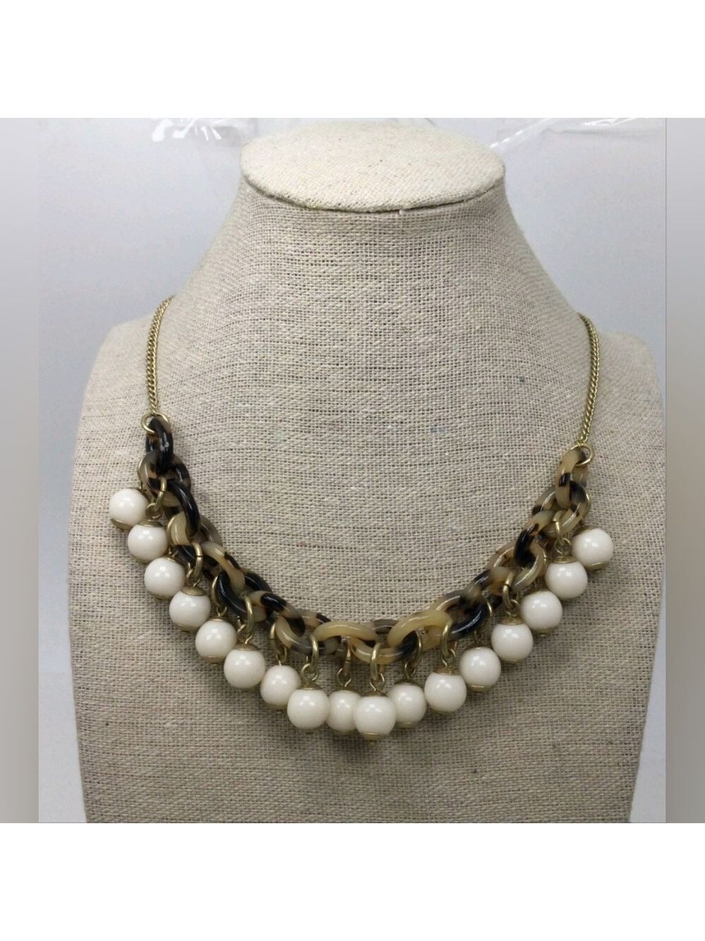 J. Crew Faux Tortoise Shell Fringe Necklace 18
